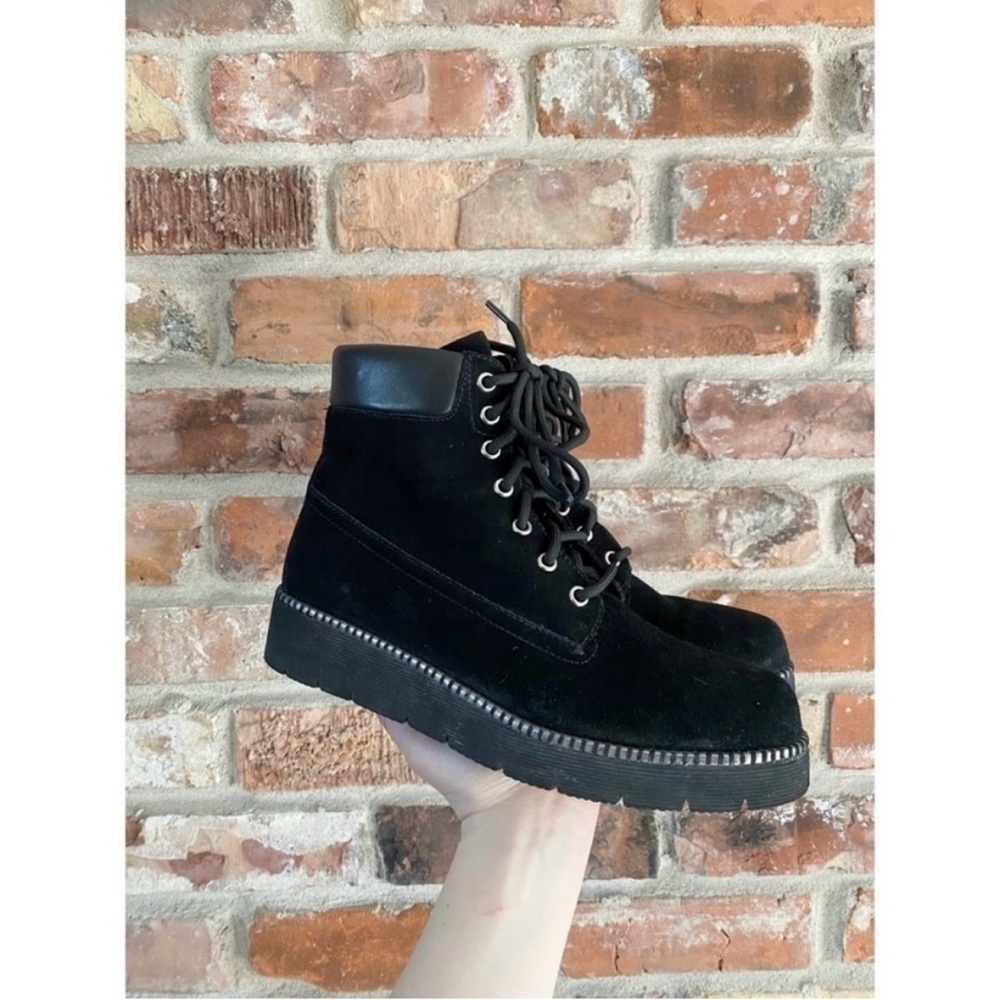 Vaneli Suede Zipper Ankle Lace Up Boots, 8 Narrow
